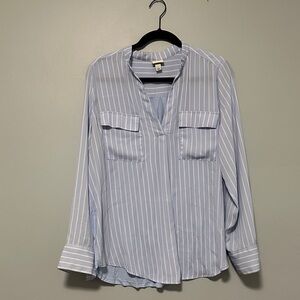 a new day Blue Striped Women's Top